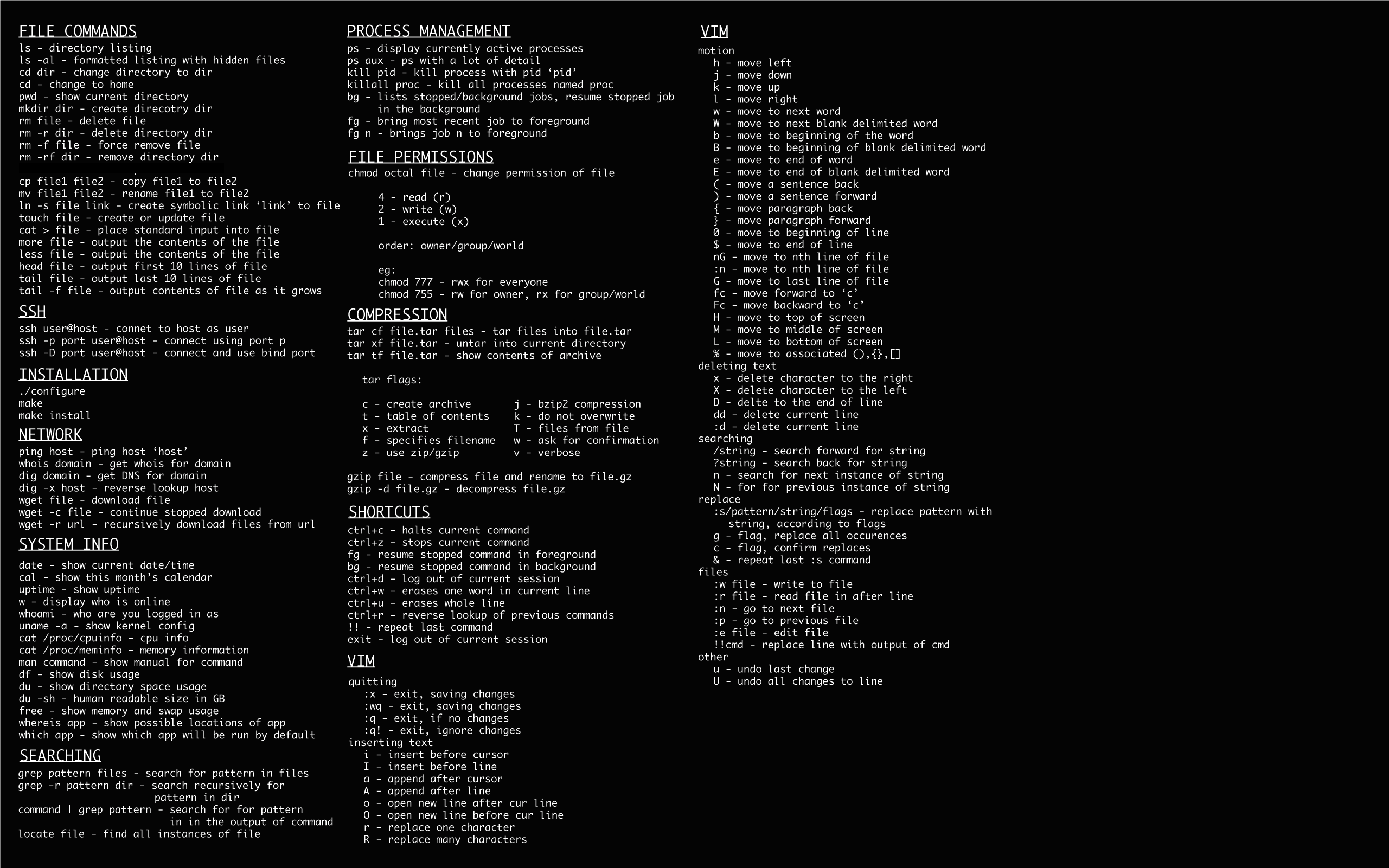 Command Line Cheat Sheet A Few Notes Command Line Cheat Sheet A Few Notes