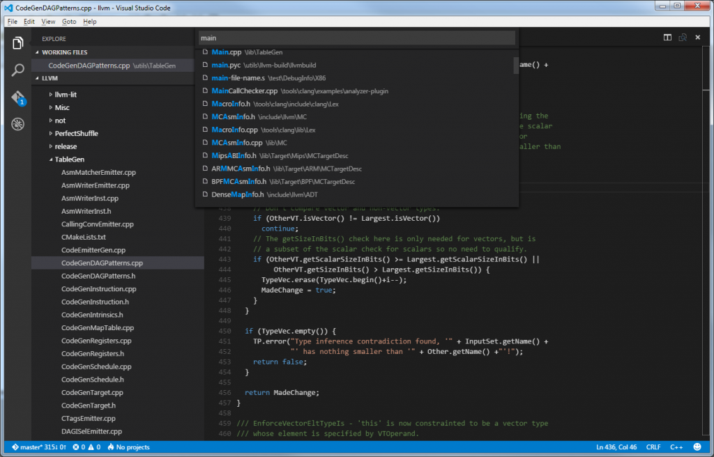 Visual studio code editor colors